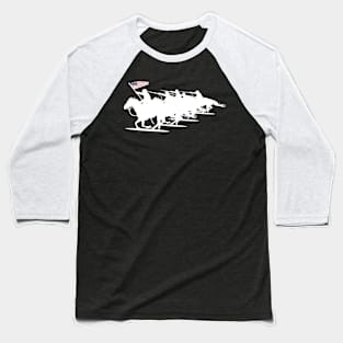 Army - Cavalry Charge - White Silhouette Baseball T-Shirt